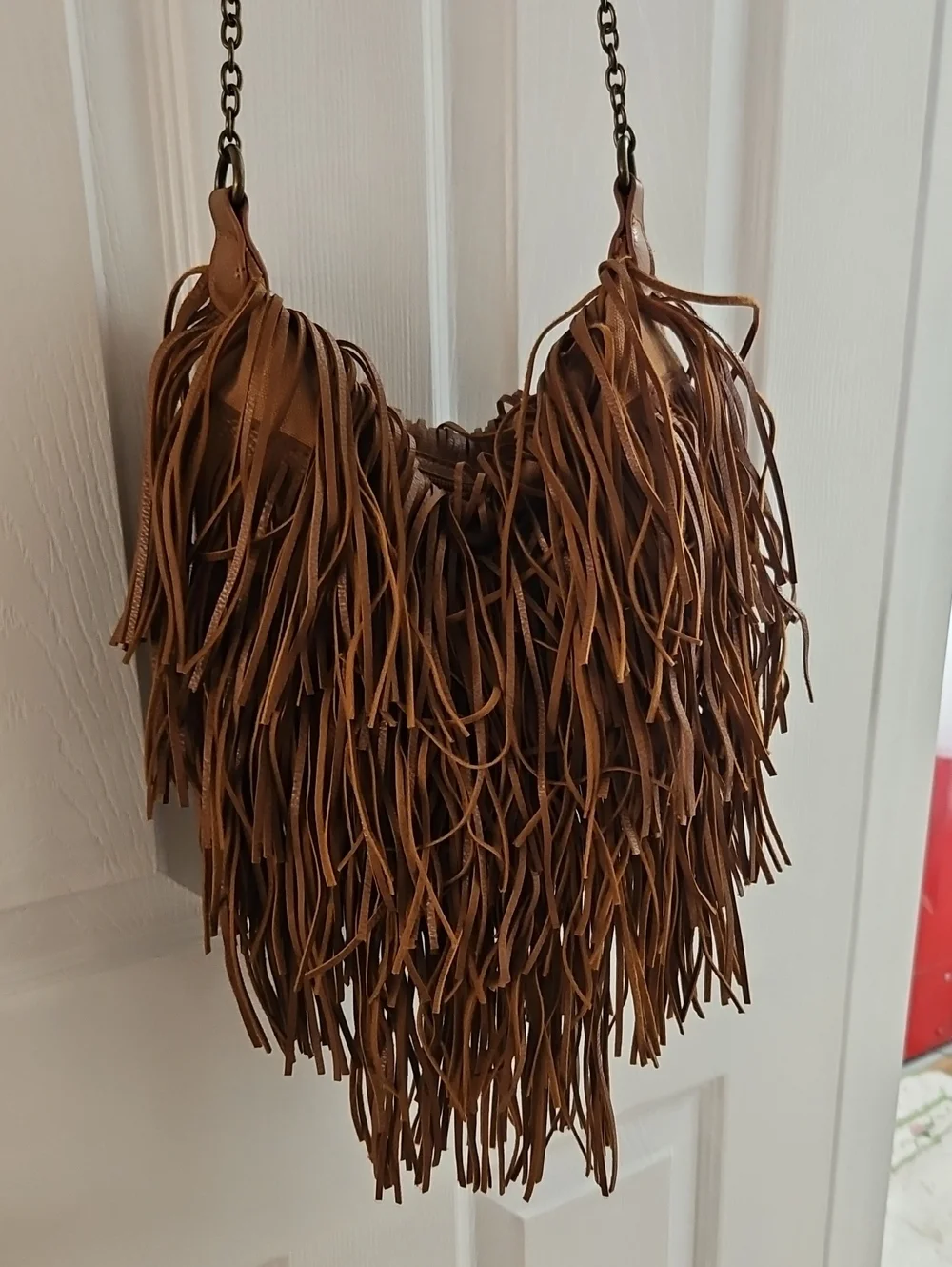 Vntg Mossimo Supply Co Boho Frindged Crossbody Brown